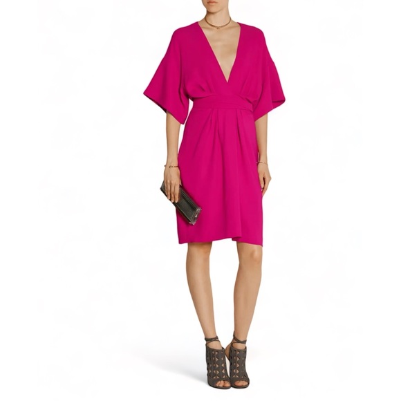 NWT ISSA Geri Stretch-Crepe Wrap Effect Deep V-neck Dress Size XL - Picture 1 of 11